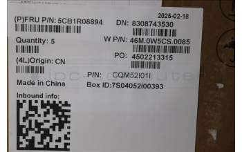 Lenovo 5CB1R08894 C-Cover with keyboard, French, Arctic Grey, Non-Backlight, U-series, US