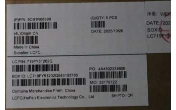 Lenovo 5CB1R08999 C-Cover with keyboard, Hebrew, Luna Grey, Backlight