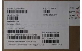 Lenovo 5CB1R09024 C-Cover with keyboard, French, Cosmic Blue, Non-Backlight, US