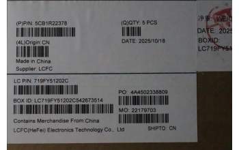 Lenovo 5CB1R22378 C-Cover with keyboard, Italian, Luna Grey, Non_Backlight