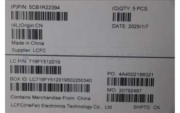 Lenovo 5CB1R22394 C-Cover with keyboard, Slovenian, Luna Grey, Non-Backlight, UK