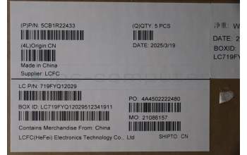 Lenovo 5CB1R22433 C-Cover with keyboard, Czech Slovakian, Cosmic Blue, Backlight, UK