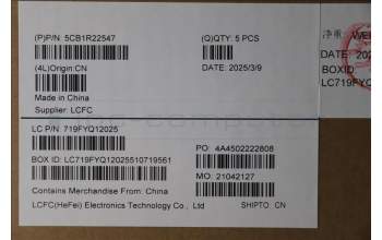 Lenovo 5CB1R22547 C-Cover with keyboard, Slovenian, Luna Grey, Backlight, UK