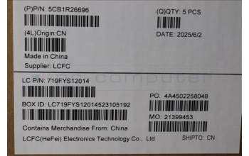 Lenovo 5CB1R26696 C-Cover with keyboard, US English Euro, Luna Grey, Backlight, US