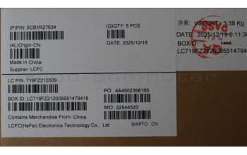 Lenovo 5CB1R27634 C-Cover with keyboard, UK English, Luna Grey, Backlight, UK