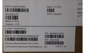 Lenovo 5CB1R27803 C-Cover with keyboard, Slovenian, Cosmic Blue, Backlight, UK