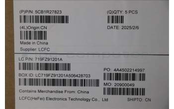 Lenovo 5CB1R27823 C-Cover with keyboard, Hungarian, Luna Grey, Backlight, UK