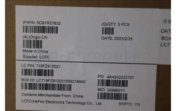 Lenovo 5CB1R27832 C-Cover with keyboard, Slovenian, Luna Grey, Backlight, UK