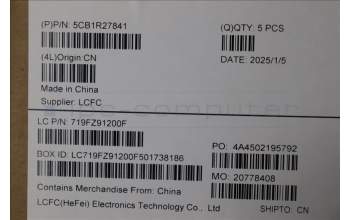 Lenovo 5CB1R27841 C-Cover with keyboard, English, Luna Grey, Non-Backlight, US