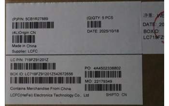 Lenovo 5CB1R27889 C-Cover with keyboard, Nordic, Luna Grey, Non_Backlight