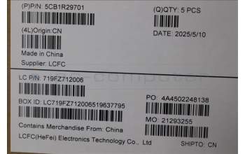 Lenovo 5CB1R29701 C-Cover with keyboard, Italian, Luna Grey, Backlight, UK