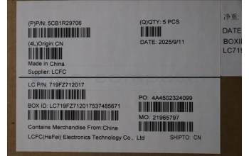 Lenovo 5CB1R29706 C-Cover with keyboard, Portuguese, Luna Grey, Backlight, UK