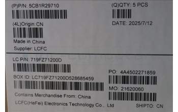 Lenovo 5CB1R29710 C-Cover with keyboard, Switzerland, Luna Grey, Backlight, UK