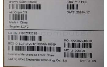 Lenovo 5CB1R29760 C-Cover with keyboard, Italian, Luna Grey, Non-Backlight, UK