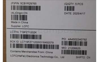 Lenovo 5CB1R29765 C-Cover with keyboard, Nordic, Luna Grey, Non-Backlight, UK