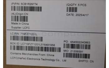 Lenovo 5CB1R29774 C-Cover with keyboard, UK English, Luna Grey, Non-Backlight, UK