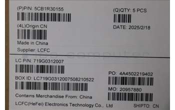 Lenovo 5CB1R30155 C-Cover with keyboard, Greek, Luna Grey, Backlight, US