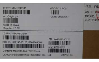 Lenovo 5CB1R30180 C-Cover with keyboard, English, Cosmic Blue, Non-Backlight, US