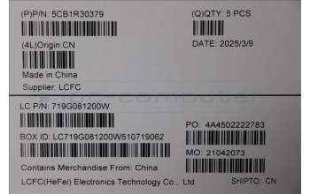 Lenovo 5CB1R30379 C-Cover with keyboard, Czech Slovakian, Cosmic Blue, Backlight, UK