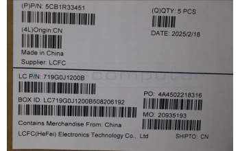 Lenovo 5CB1R33451 C-Cover with keyboard, Hungarian, Luna Grey, Backlight