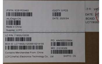 Lenovo 5CB1R33483 C-Cover with keyboard, Italian, Cosmic Blue, Non-Backlight, UK