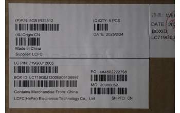 Lenovo 5CB1R33512 C-Cover with keyboard, Italian, Luna Grey, Non_Backlight