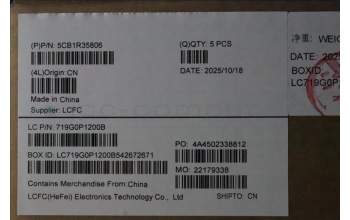 Lenovo 5CB1R35806 C-Cover with keyboard, Hebrew, Luna Grey, Non-Backlight, US