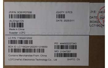 Lenovo 5CB1R37008 C-Cover with keyboard, French, Arctic Grey, Non-Backlight, US