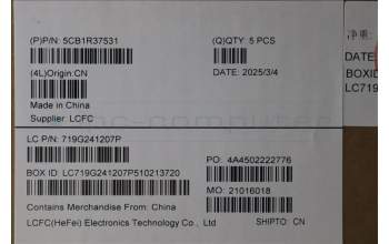 Lenovo 5CB1R37531 C-Cover with keyboard, Czech Slovakian, Arctic Grey, Backlight, UK