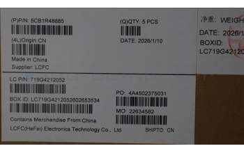 Lenovo 5CB1R48885 C-Cover with keyboard, German, Arctic Grey, Non-Backlight, Non-FingerPrint, UK