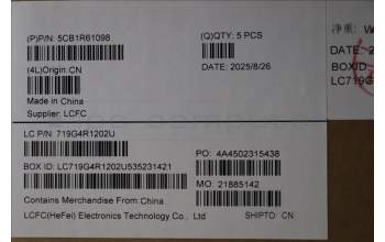 Lenovo 5CB1R61098 C-Cover with keyboard, Belgian, Luna Grey, DIS, UK