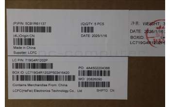 Lenovo 5CB1R61137 C-Cover with keyboard, German, Luna Grey, UMA