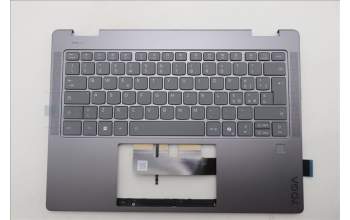 Lenovo 5CB1R61224 C-Cover with keyboard, Italian, Luna Grey, FingerPrint, Puresight Logo, UK