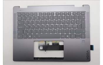 Lenovo 5CB1R61231 C-Cover with keyboard, Norwegian, Luna Grey, FingerPrint, Puresight Logo