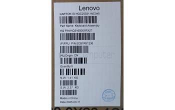 Lenovo 5CB1R61236 C-Cover with keyboard, Switzerland, Luna Grey, FingerPrint, Puresight Logo, UK