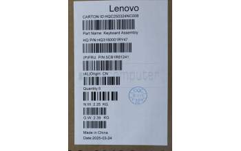 Lenovo 5CB1R61241 C-Cover with keyboard, US English Euro, Luna Grey, FingerPrint, Puresight Logo