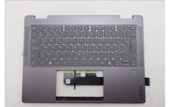 Lenovo 5CB1R61246 C-Cover with keyboard, Belgian, Luna Grey, FingerPrint, Puresight Logo, UK