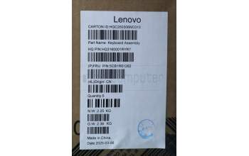 Lenovo 5CB1R61262 C-Cover with keyboard, Portuguese, Luna Grey, Non_FingerPrint, Puresight Logo