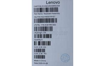 Lenovo 5CB1R61263 C-Cover with keyboard, Russian, Luna Grey, Non_FingerPrint, Puresight Logo