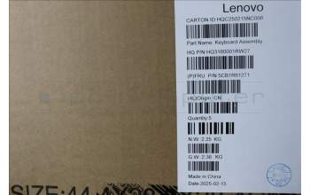 Lenovo 5CB1R61271 C-Cover with keyboard, US English Euro, Luna Grey, Non_FingerPrint, Puresight Logo