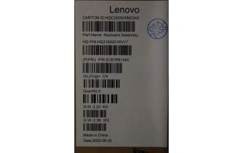 Lenovo 5CB1R61340 C-Cover with keyboard, Belgian, Seashell, Non-FingerPrint, Puresight Logo, UK