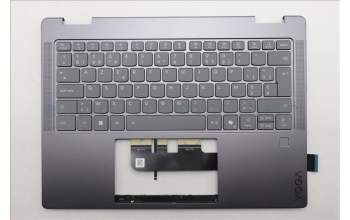 Lenovo 5CB1R61541 C-Cover with keyboard, Belgian, Luna Grey, FingerPrint, Non-Puresight Logo, UK
