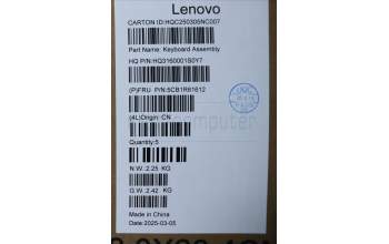 Lenovo 5CB1R61612 C-Cover with keyboard, Hebrew, Seashell, Non-FingerPrint, Non-Puresight Logo, US