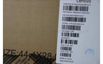 Lenovo 5CB1R61614 C-Cover with keyboard, German, Seashell, Non-FingerPrint, Non-Puresight Logo, UK
