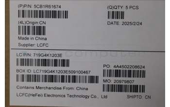 Lenovo 5CB1R61674 C-Cover with keyboard, English, Luna Grey, Non-Puresight Logo, Screw, US