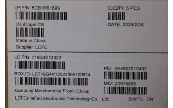 Lenovo 5CB1R61699 C-Cover with keyboard, Arabic, Cosmic Blue, Puresight Logo, Screw, US