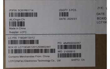 Lenovo 5CB1R61714 C-Cover with keyboard, Italian, Cosmic Blue, Puresight Logo, Screw, UK