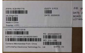 Lenovo 5CB1R61719 C-Cover with keyboard, Portuguese, Cosmic Blue, Puresight Logo, Screw, UK