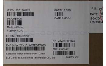 Lenovo 5CB1R61722 C-Cover with keyboard, Spanish, Cosmic Blue, Puresight Logo, Screw, UK