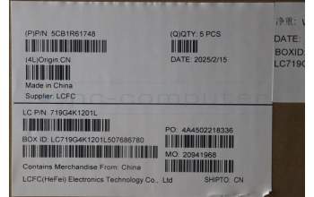 Lenovo 5CB1R61748 C-Cover with keyboard, Nordic, Cosmic Blue, Non-Puresight Logo, Screw, UK